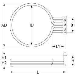 heating element 5400W 230V heating circuits 3