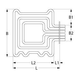 magt	2750 W 
spænding	230/400 V 
varmekredse	3  
L	555 mm 
W	618 mm 
L1	58 mm 
L2	497 mm 
W1	248 mm 
W2	122 mm 
flange længde	160 mm 
flangebredde	22 mm 
hul afstand	144 mm 
hul ø	4 mm 
rør ø	8,5 mm 
tilslutning	mandlig Faston 6,3 mm  
tilslutning længde	58 mm 
montage	rektangulær flange  
ansøgning	tør varmeelement  
ansøgning	ovn